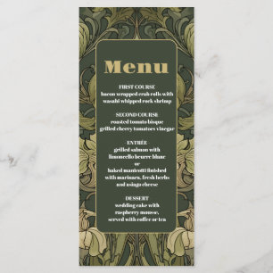 Menu Vintage Floral Art Nouveau Mariage