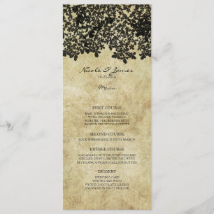 Menu Vintage floral noir