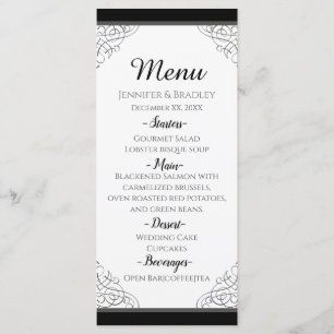 Menu Vintage Mariage  noir