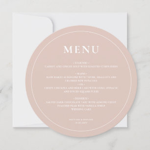 Menu Vintage Mariage rose 