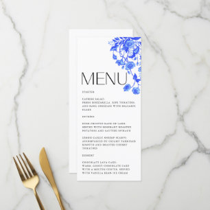 Menu Vintage Toile de France Floral Fête des mariées bl