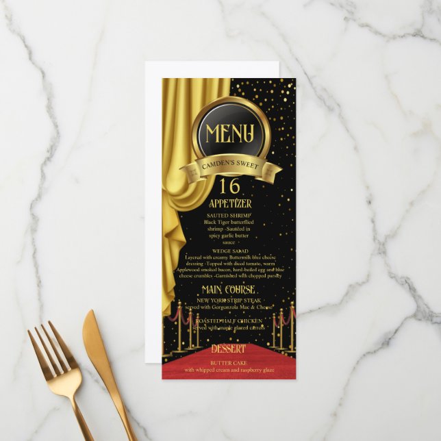 Menu VIP, Anniversaire du tapis rouge, Anniversaire d'H (Devant/Arrière en situation)