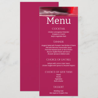 Menu Viva Magenta Mariage moderne