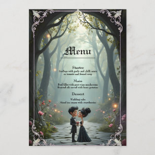 Menu Vœux au Clair de Lune – Un Moment de Mariage Gothi