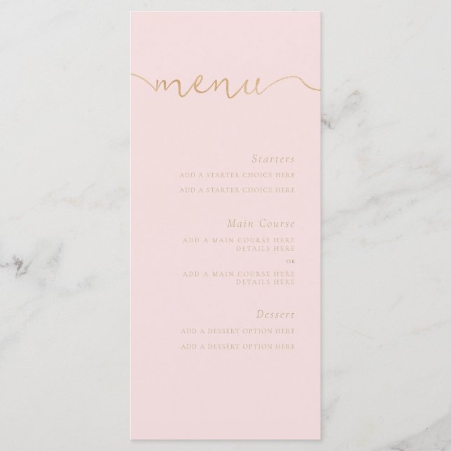 Menu Voici la mariée (Devant)