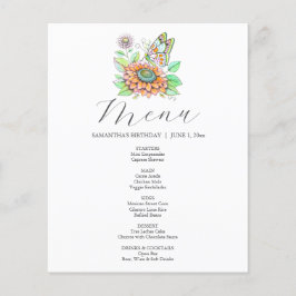 Menü "Wasserfarbenschmetterling" und "Blume"