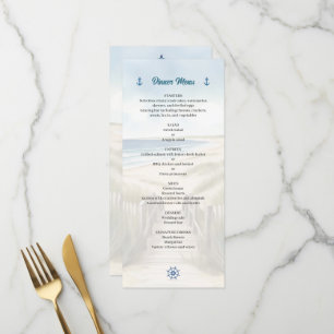 Menu Watercolor Beach, Côte Nouvelle-Angleterre Mariage