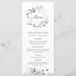 Menü "Watercolor Greenerity Foliage Baptism" Menükarte