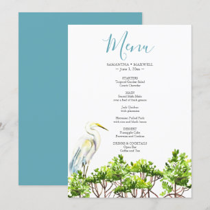 Menü "Watercolor Tropical Bird and Mangroves" Einladung