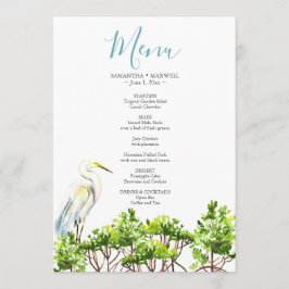 Menü "Watercolor Tropical Bird and Mangroves" Einladung