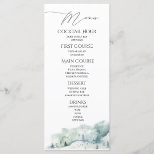 Menu Watercolor Woodland Forest Détails Hébergements