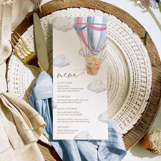 Menu We Can Bearly Wait Twins Baby Shower  (Créateur téléchargé)