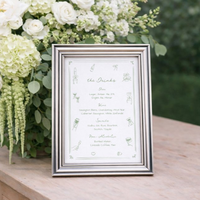 Menü "Weißer und grüner Bar" Poster (Von Creator hochgeladen)