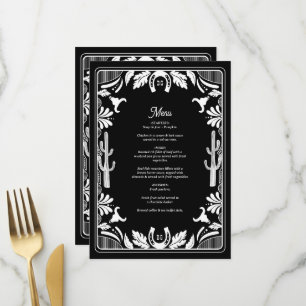 Menu Western Country Cowboy Rustique Mariage