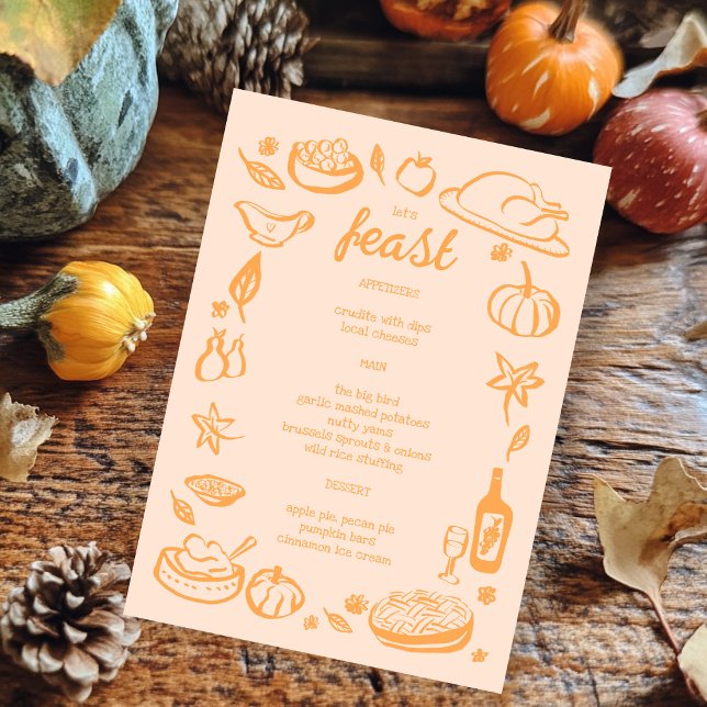 Menu Whimsgiving Friendsgiving HolidayCUSTOM (Whimsical Thanksgiving Friendsgiving Holiday CUSTOM Menu
)