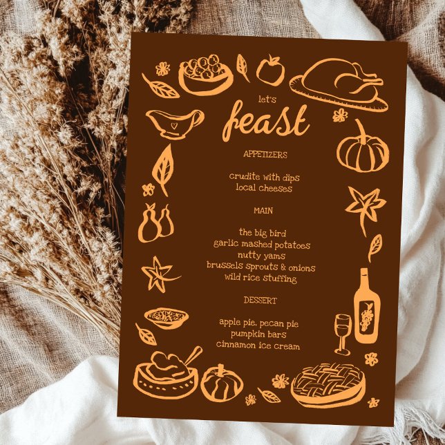Menu Whimsgiving Friendsgiving HolidayCUSTOM (Whimsical Thanksgiving Friendsgiving Holiday CUSTOM Menu
)