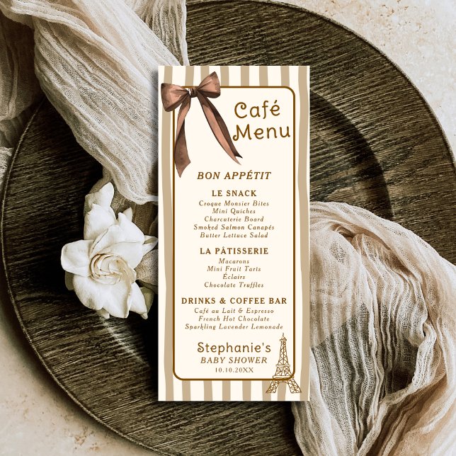 Menu Whimsical French Coffee Shop Themed Paris Cafe  (Créateur téléchargé)