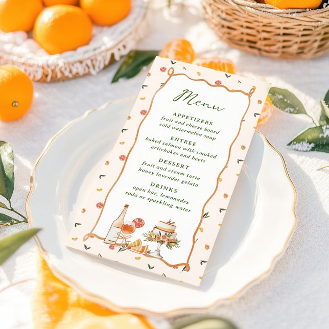 Menu Whimsical Italien Citrus Mariage (Créateur téléchargé)