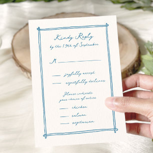 Menu Whimsical Main Drawn Option Wedding rsvp