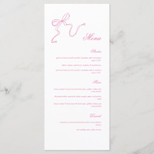 Menu Whimsical Rose Main dessinée Bow Baby shower 