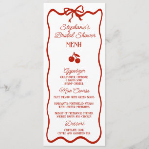 Menu Whimsy Red Elle est la cerise sur la Fête des mari