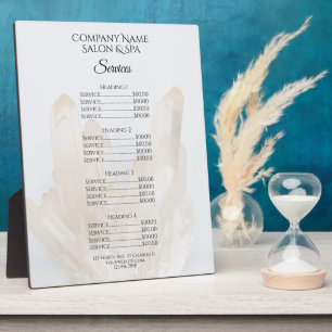 Menü "White Crystals Wellness-Center Salon Service Fotoplatte
