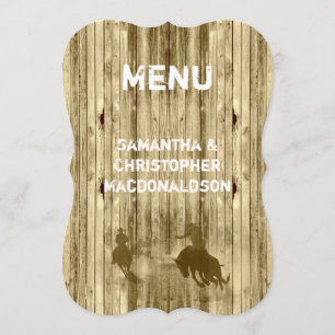 Menu Wild western cowboy mariage campagnard