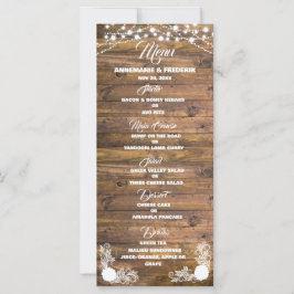 Menü "Wood Rustic Lace Wedding"