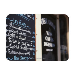 Menü-Zeichen außerhalb eines Cafés im Bordeaux, Magnet