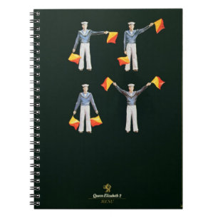 Menüabdeckung an Bord vom QE2 (Farbelitho) Notizblock