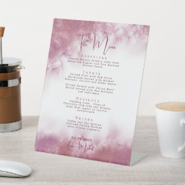 Menüpunkte zum Hochzeitstisch aus Marmor Sockelschild