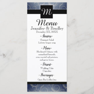 Menus à volutes monogrammes