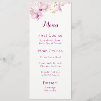 Menus d'aquarelle Tropical violet orchidée