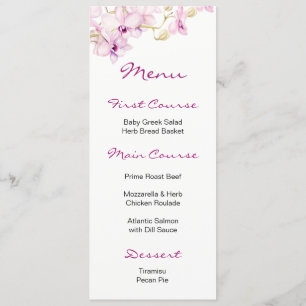 Menus d'aquarelle Tropical violet orchidée