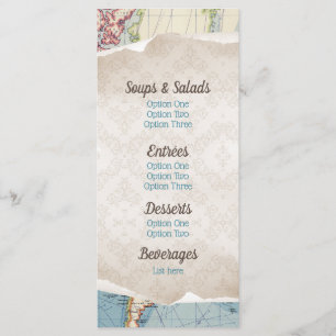 Menus de Baby shower de carte vintage