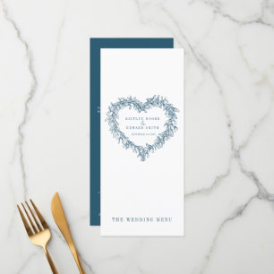 Menus de mariage bleu bleu marine