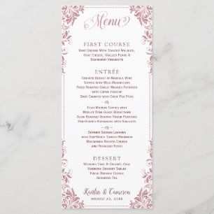 Menus de mariage ou d'événement élégants (Rose Pou