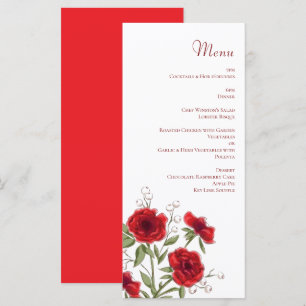 Menus de mariage romantiques à la rose rouge
