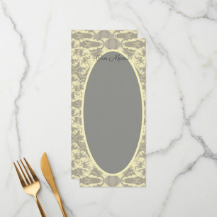 Menus de Mariages floraux ivoire et gris