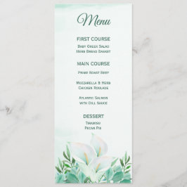 Menus de Monogramme Lily Calla blanche