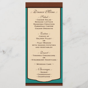 Menus doux de réception de moka et de mariage de