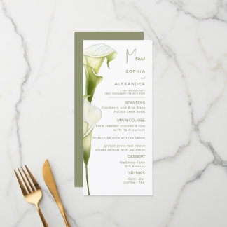 Menus for a modern wedding. menükarte