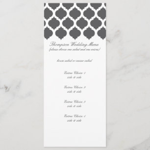 Menus marocains gris-foncé de mariage de motif