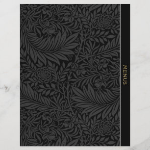 Menus Séparateur de Recette Floral Noir Vintag