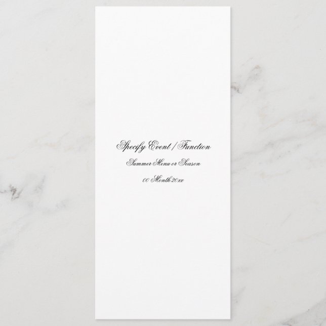 Menüschablone - schaffen Sie Ihre Selbst Menükarte (Vorderseite)