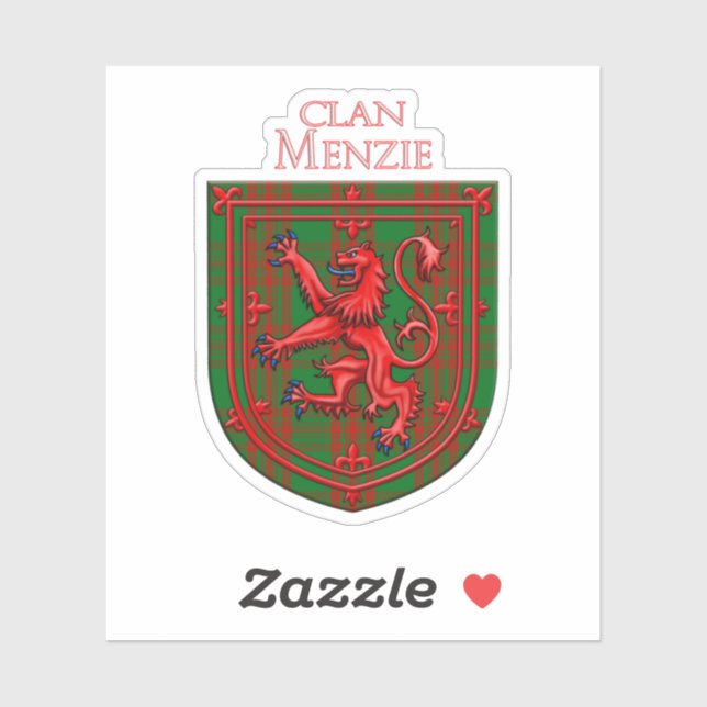 Menzie Tartan Scottish Plaid Lion Rampant Aufkleber (Blatt)