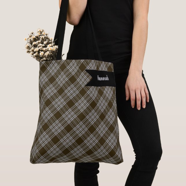 Menzies Brown Clan Tartan Kariert Tasche (Von Nahem)