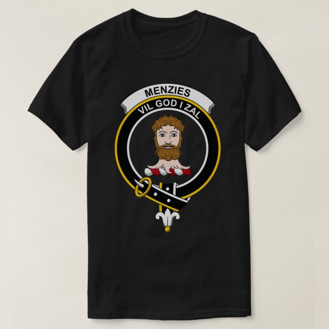 Menzies Crest Tartan Clan Scottish Clan T-Shirt (Design vorne)