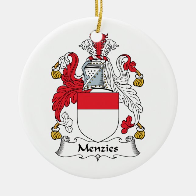 Menzies Familienwappen Keramik Ornament (Vorne)