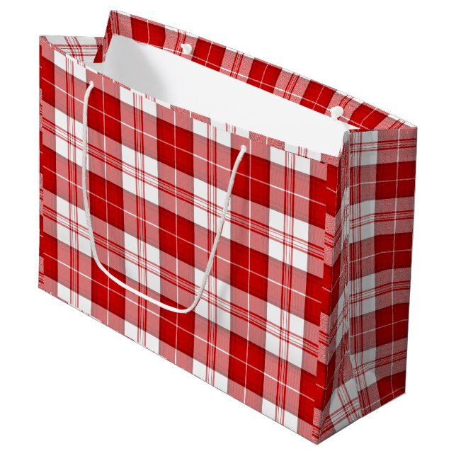 Menzies Tartan kariert Große Geschenktüte (Vorderseite Schrägansicht)
